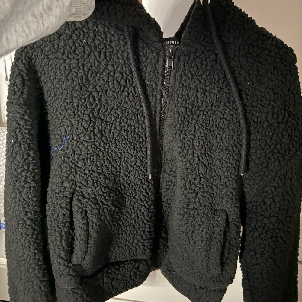 Forever 21 Black Sherpa Jacket